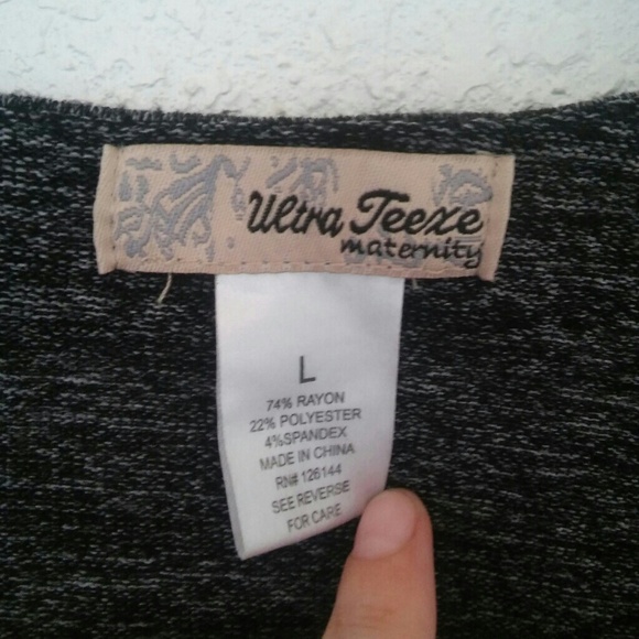 Static Grey Maternity Long Sleeve Top - Picture 4 of 5